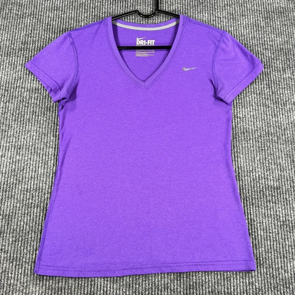 Nike Dri-FIT Shirt Womens Small Purple Athletic Training Running Tee Performance